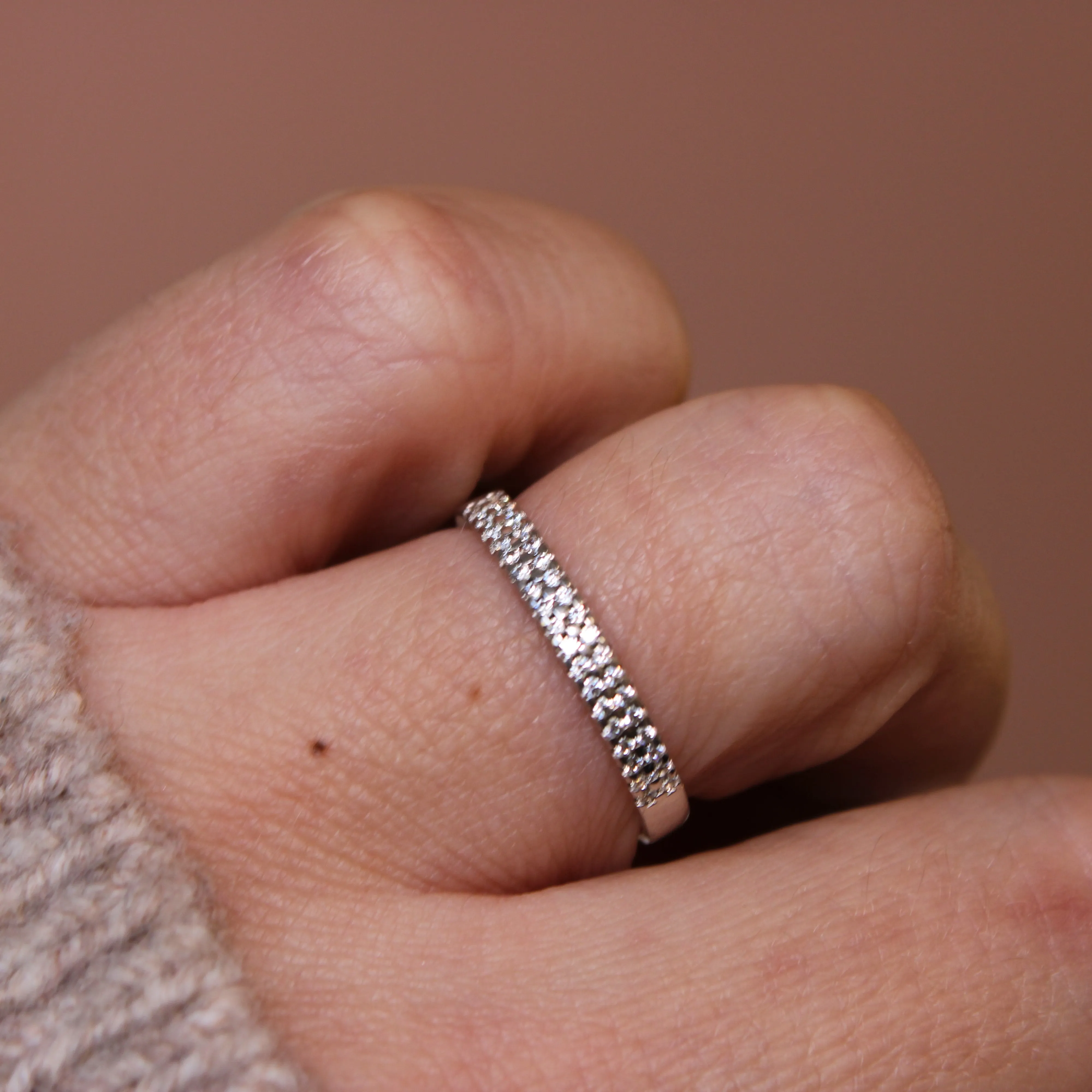 0.25cts Double Row Of Diamonds Ring