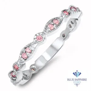 0.29ctw Padparadscha Alternating Marquise Ring in 14K White Gold