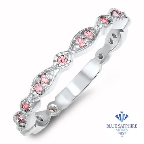 0.29ctw Padparadscha Alternating Marquise Ring in 14K White Gold