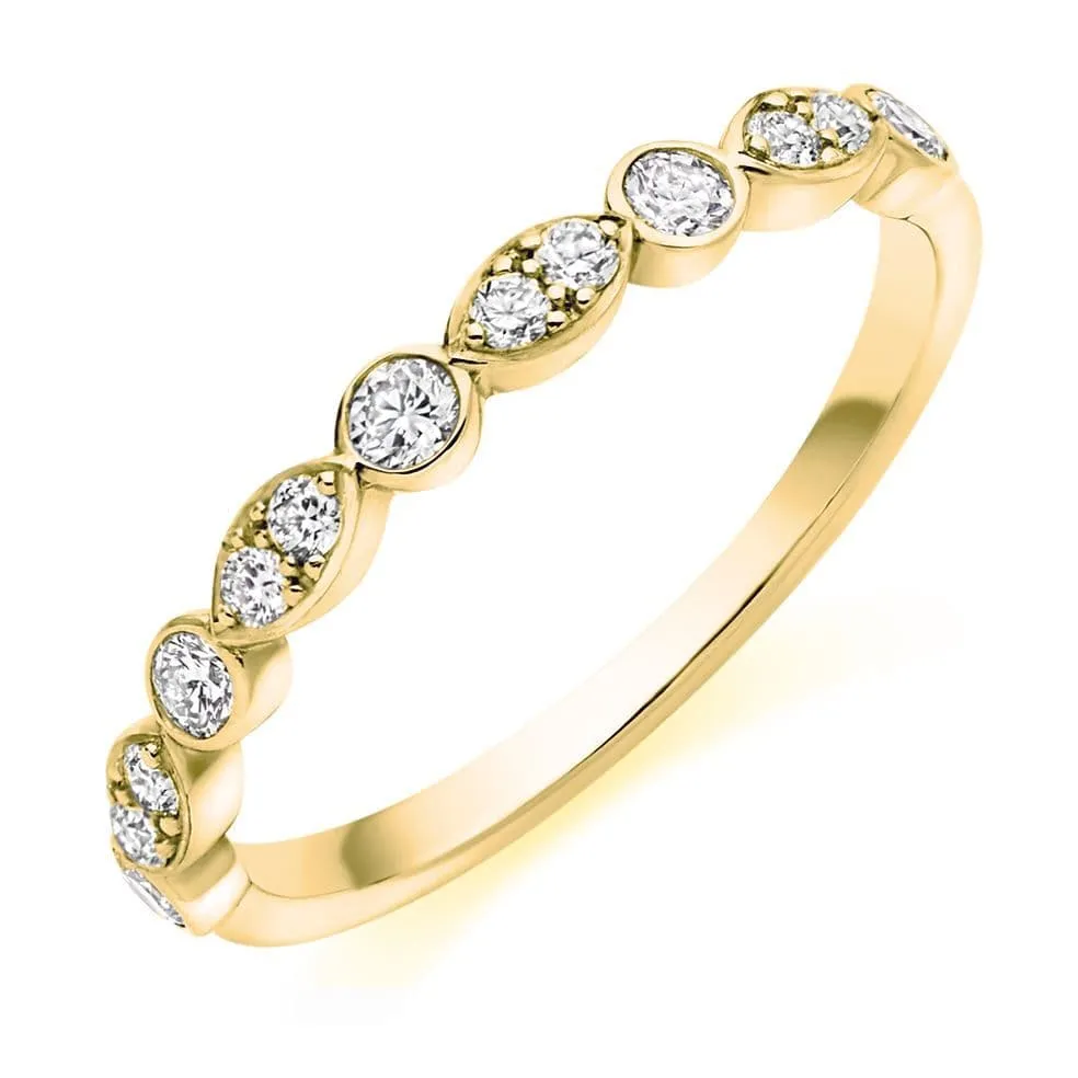 0.35cts Marquise And Round Diamond Ring