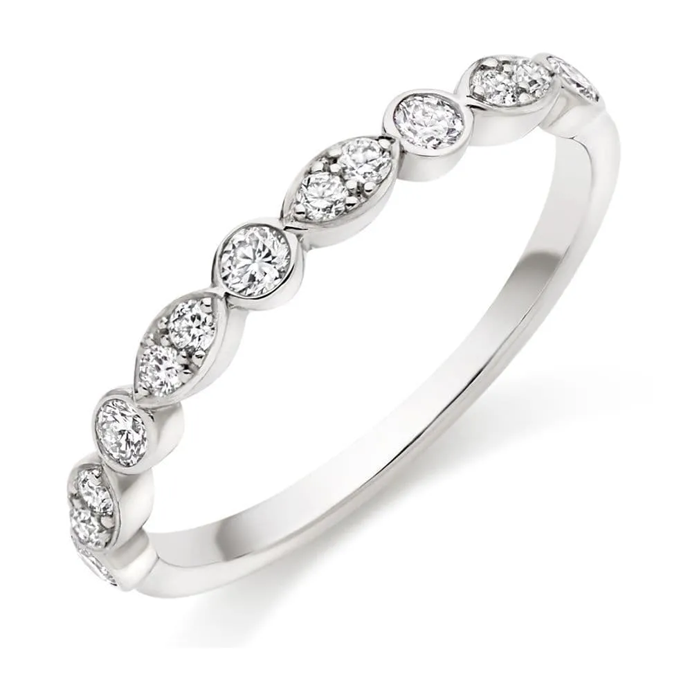 0.35cts Marquise And Round Diamond Ring