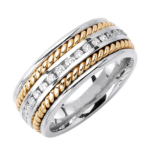 0.88ct 14K or 18K Two-Tone Gold Diamond Ring