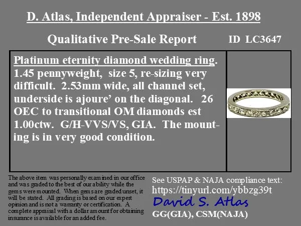 1.00ctw Vintage Old Cut Diamond Eternity Band