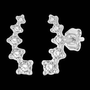 10K 0.10ct Diamond Cluster Earrings