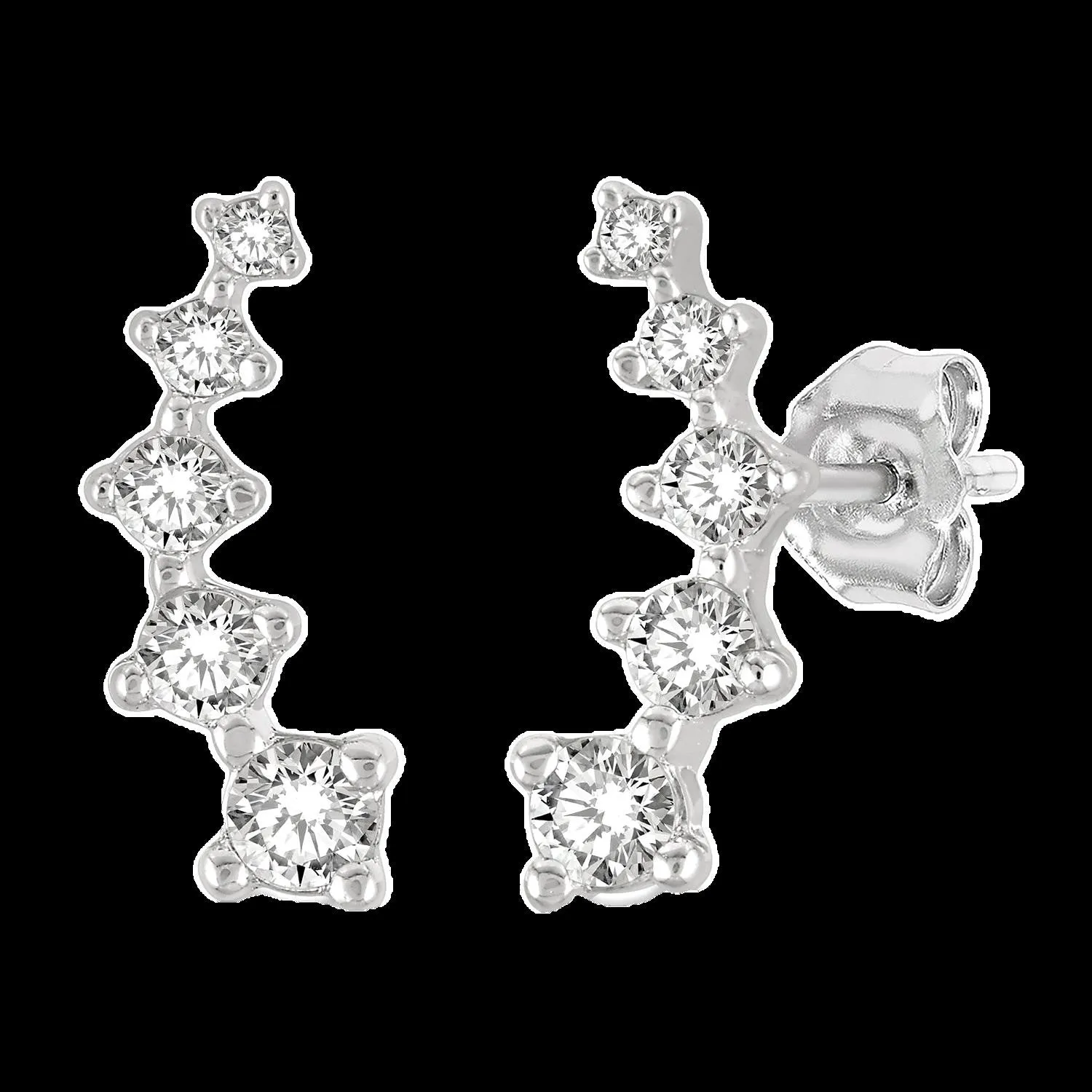 10K 0.10ct Diamond Cluster Earrings