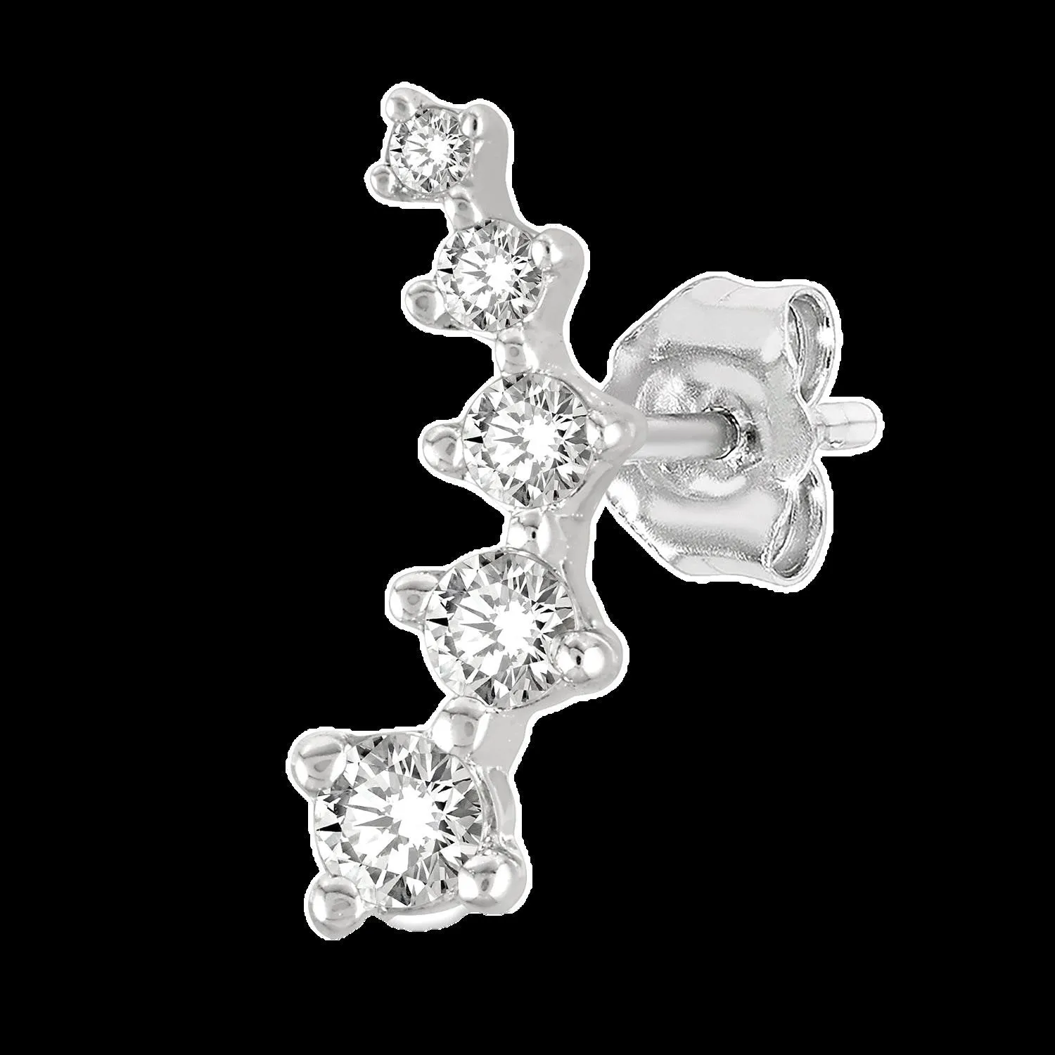 10K 0.10ct Diamond Cluster Earrings