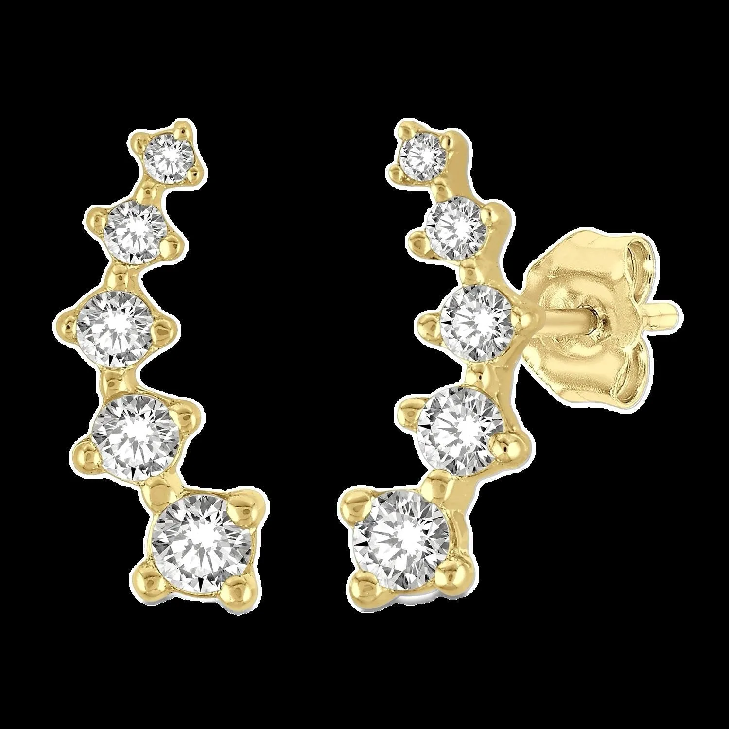 10K 0.10ct Diamond Cluster Earrings