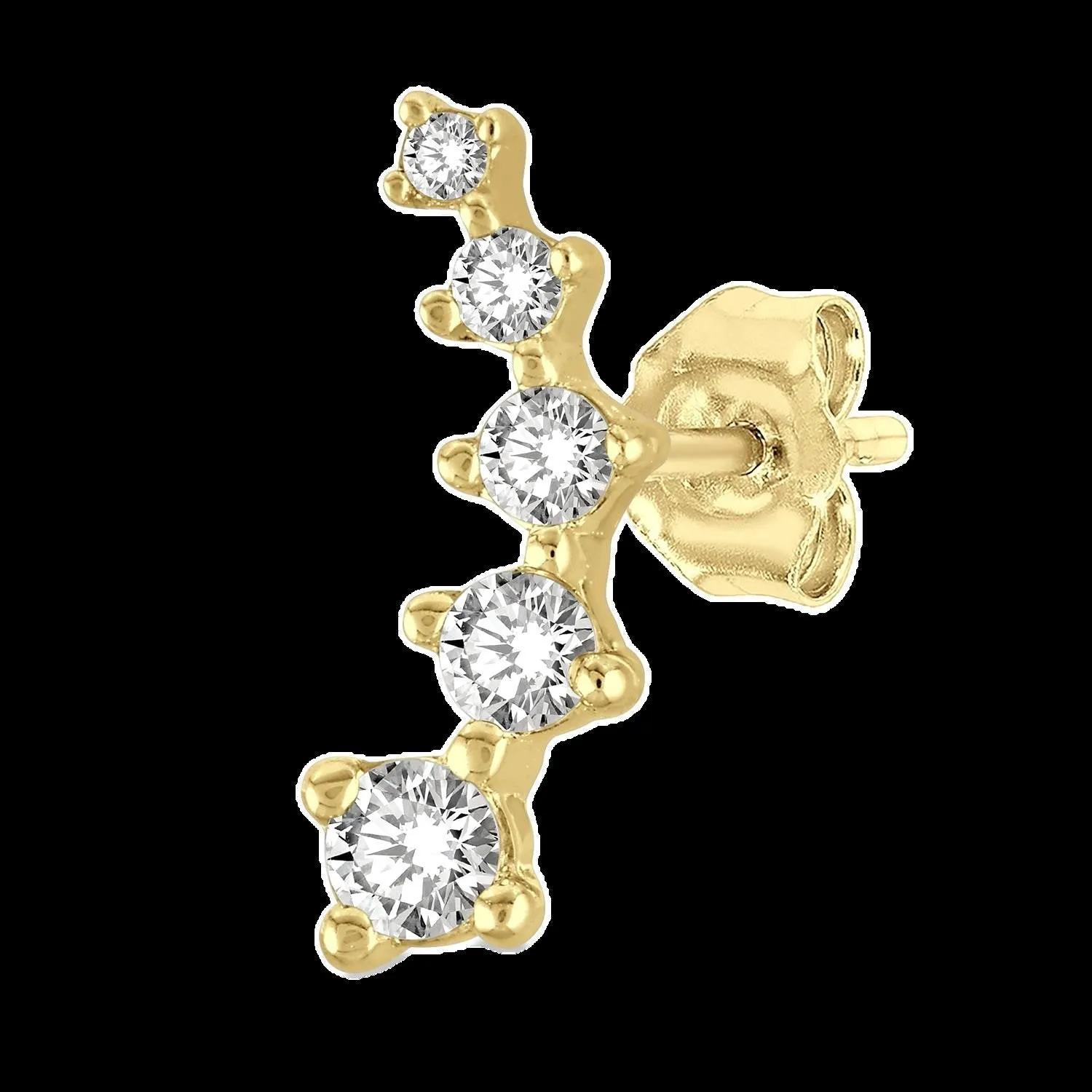 10K 0.10ct Diamond Cluster Earrings