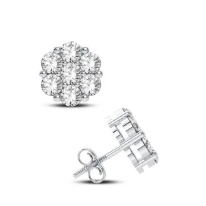 10K 0.50ct Diamond Cluster Earrings