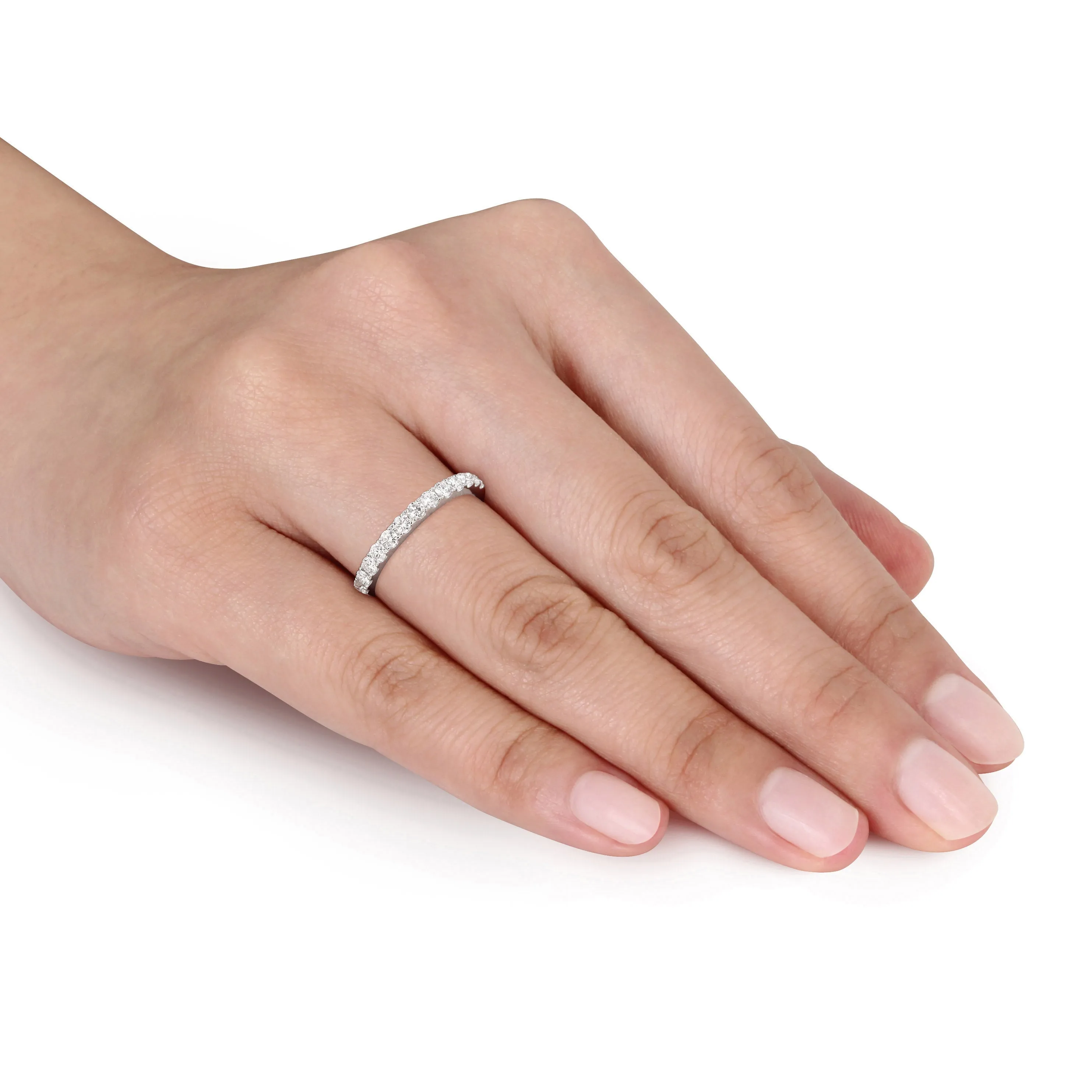 10K White Gold Thin Diamond Eternity Ring