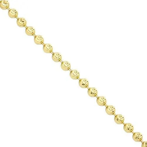 10k Yellow Gold Ball Chain in 4 mm