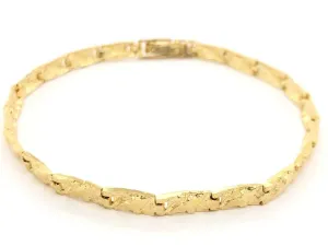 10k Yellow Gold Nugget Bracelet 7"- 8.75" 4.75mm