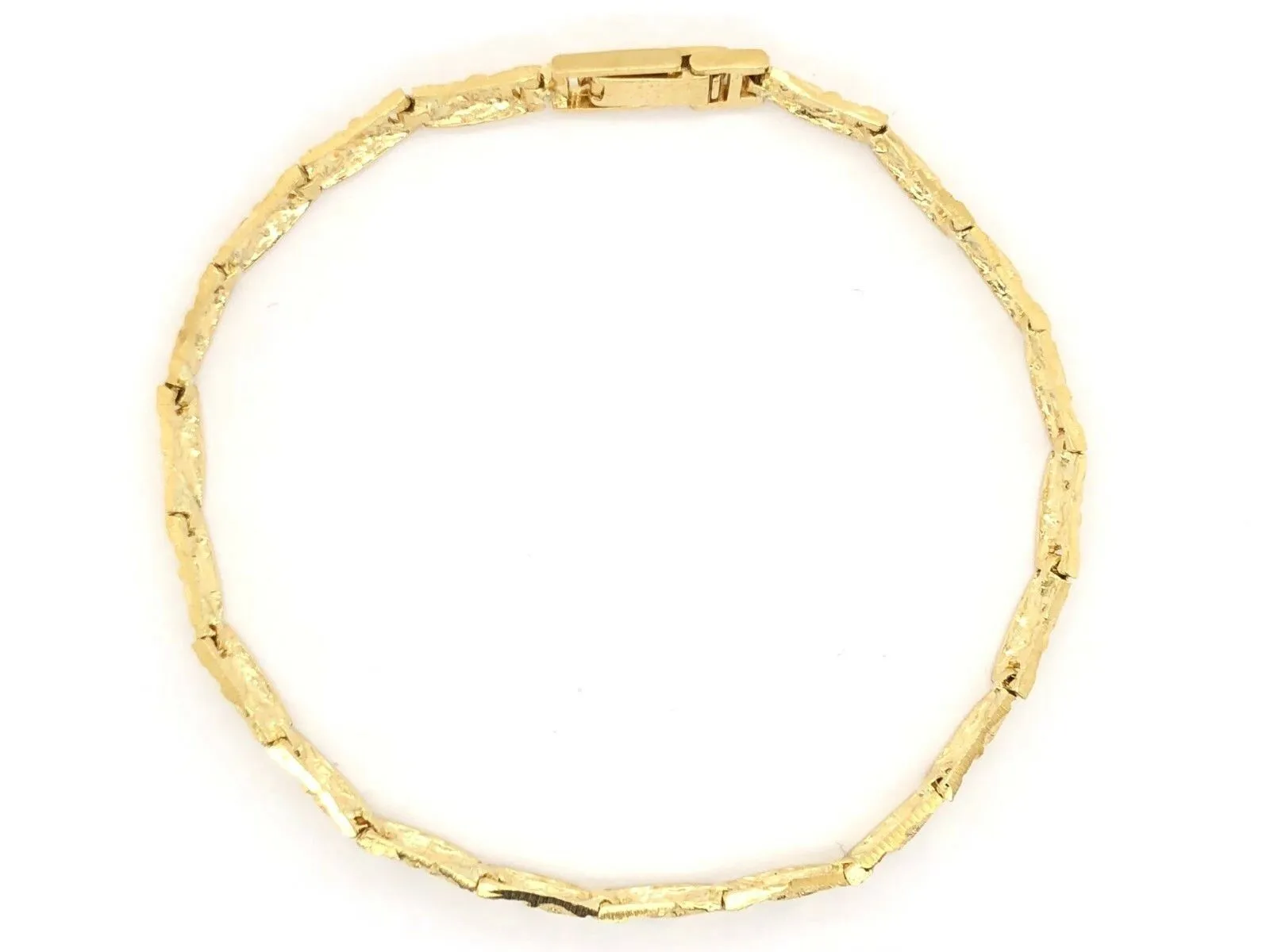 10k Yellow Gold Nugget Bracelet 7"- 8.75" 4.75mm