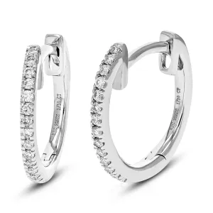 1/10 cttw Lab Grown Diamond Petite Hoop Earrings in Sterling Silver