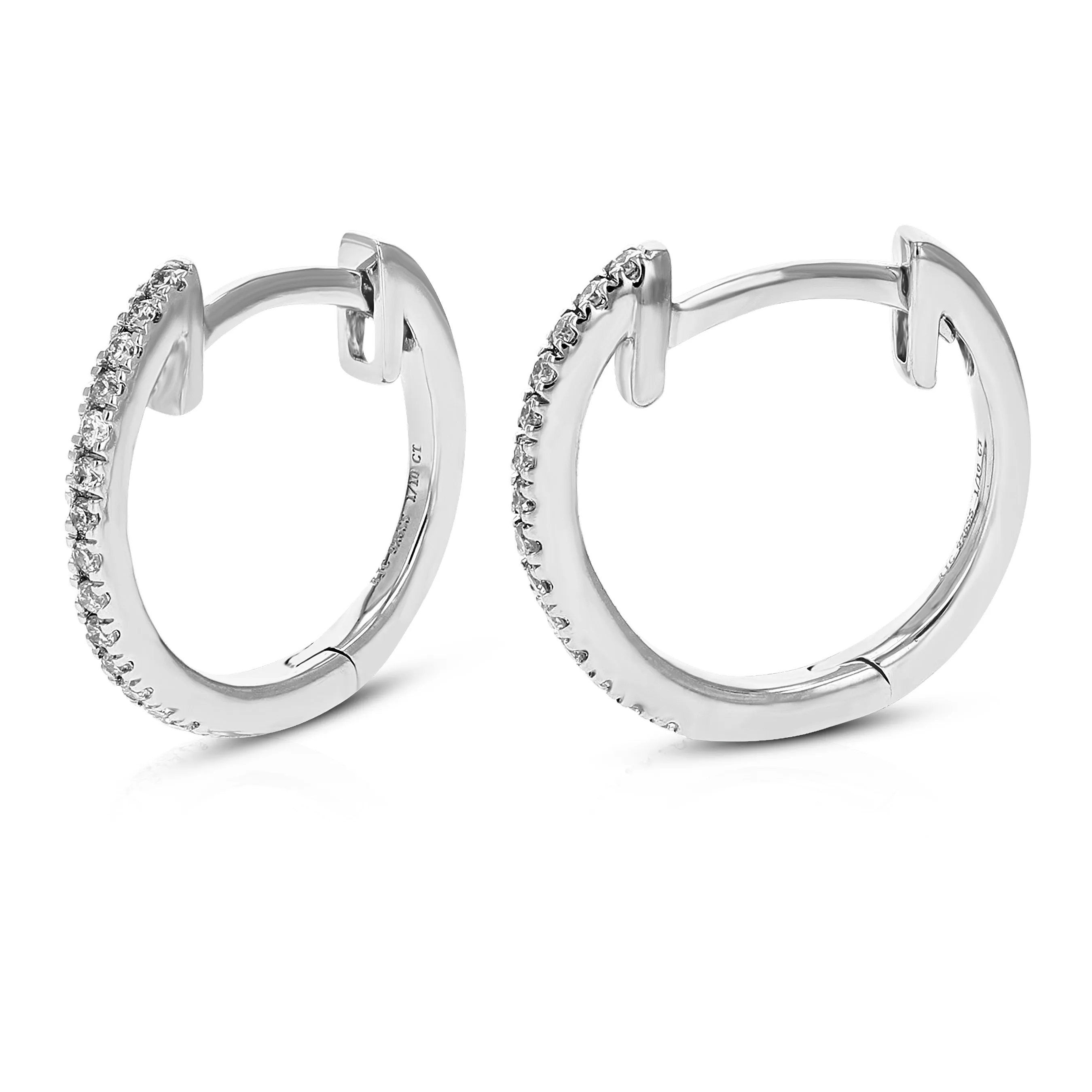 1/10 cttw Lab Grown Diamond Petite Hoop Earrings in Sterling Silver