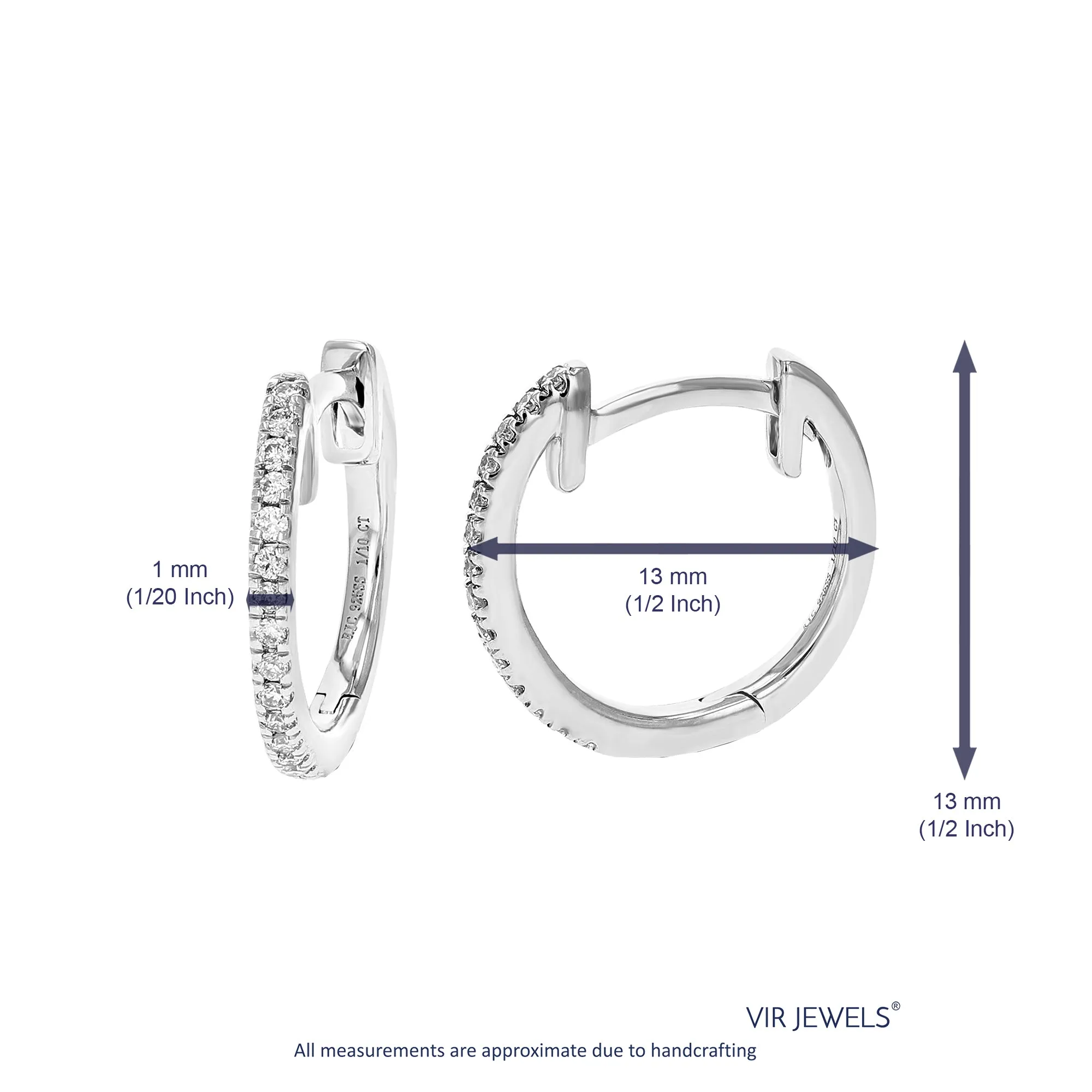 1/10 cttw Lab Grown Diamond Petite Hoop Earrings in Sterling Silver