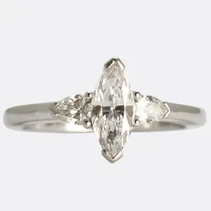 1.20ct Marquise Diamond Engagement Ring