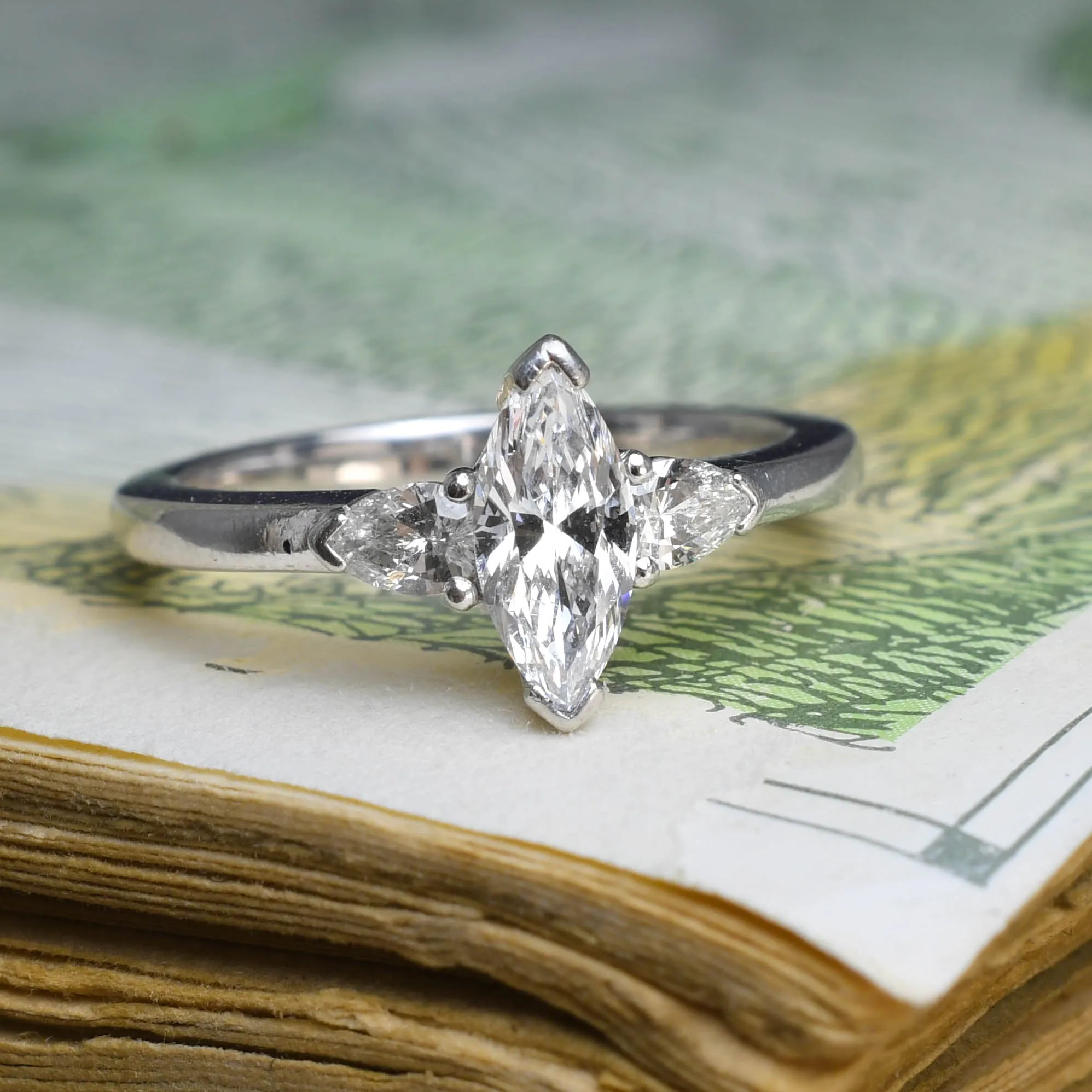 1.20ct Marquise Diamond Engagement Ring