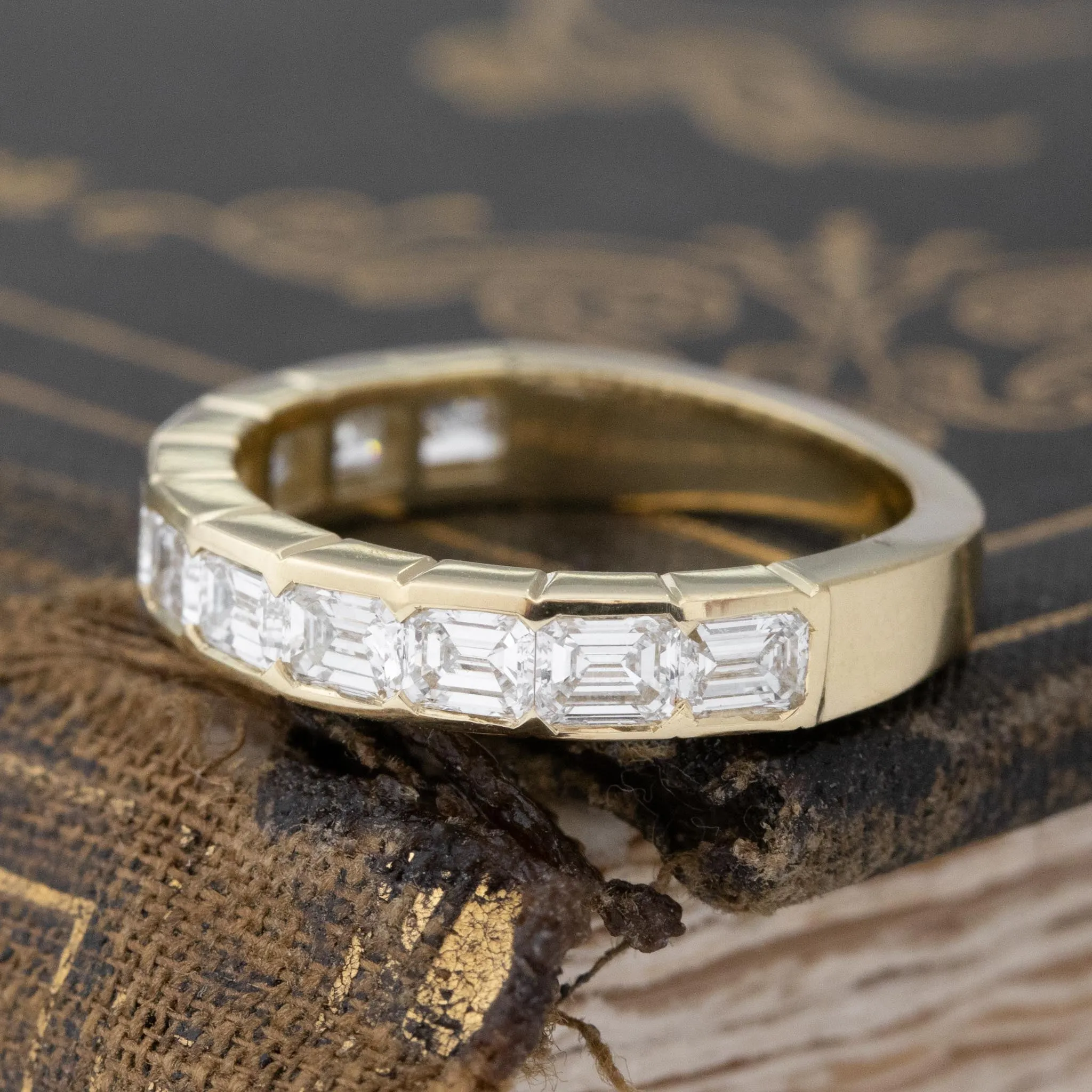 1.21ctw Emerald Cut Diamond Half-Eternity Band