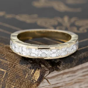 1.21ctw Emerald Cut Diamond Half-Eternity Band
