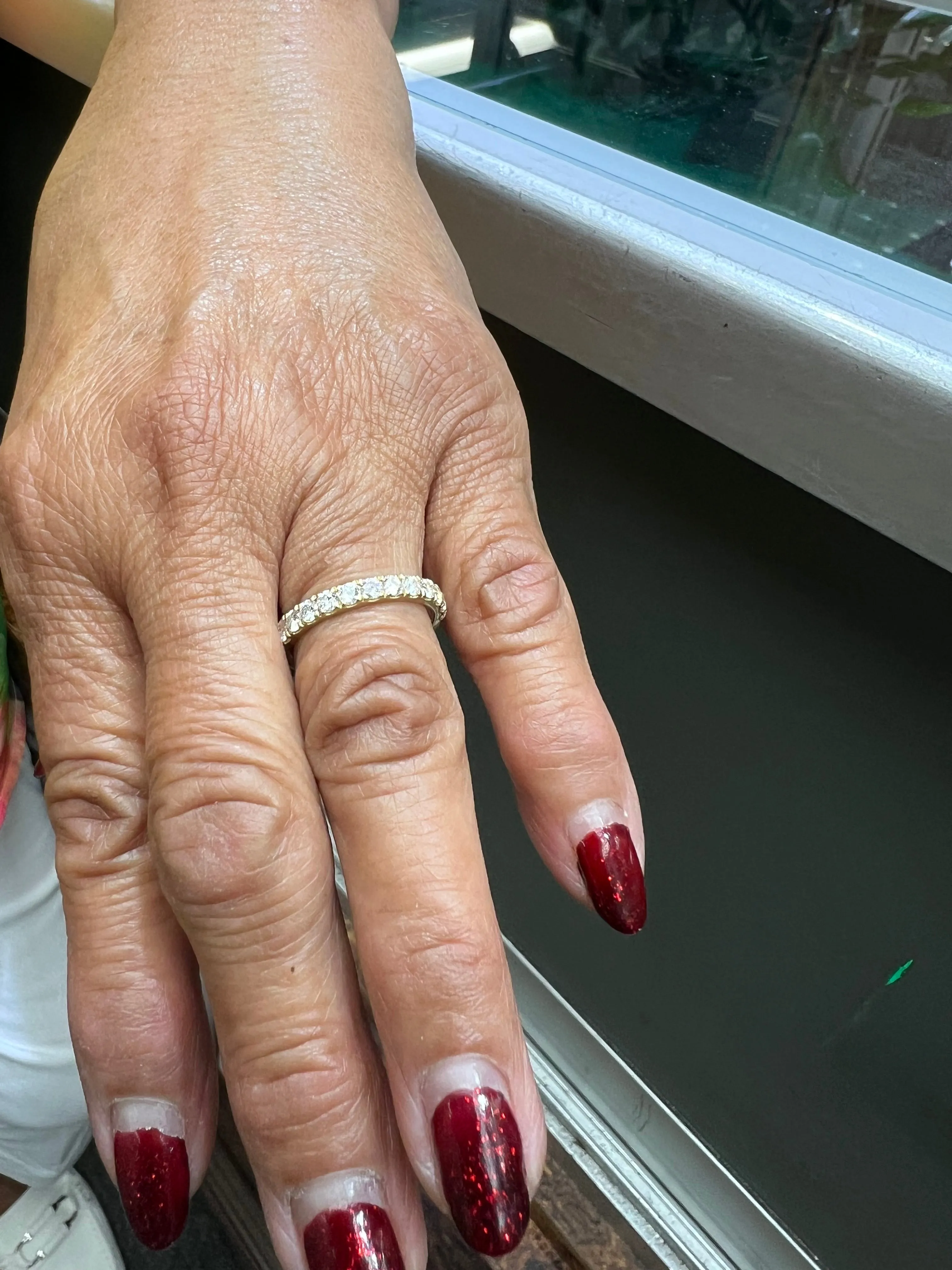 1.25 Carat TW Diamond Yellow Gold Eternity Band Ring