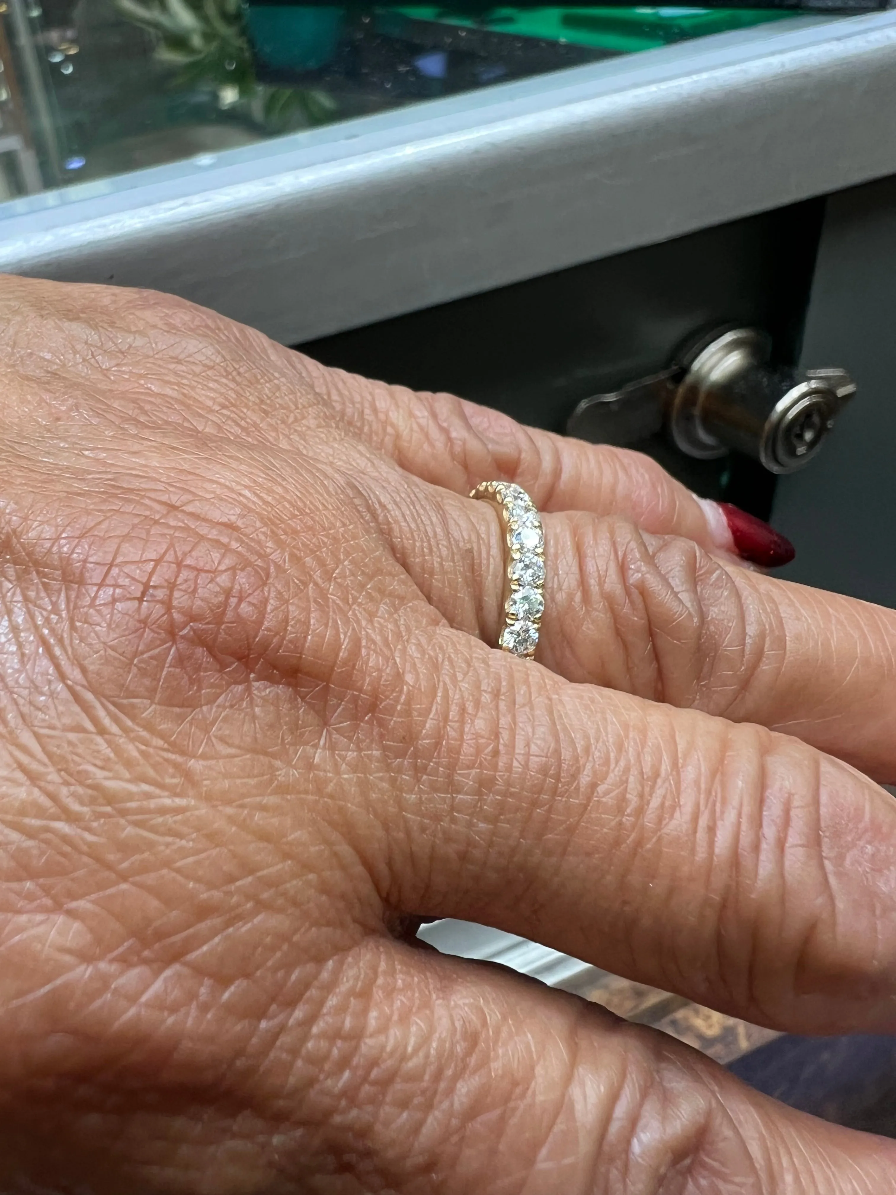 1.25 Carat TW Diamond Yellow Gold Eternity Band Ring