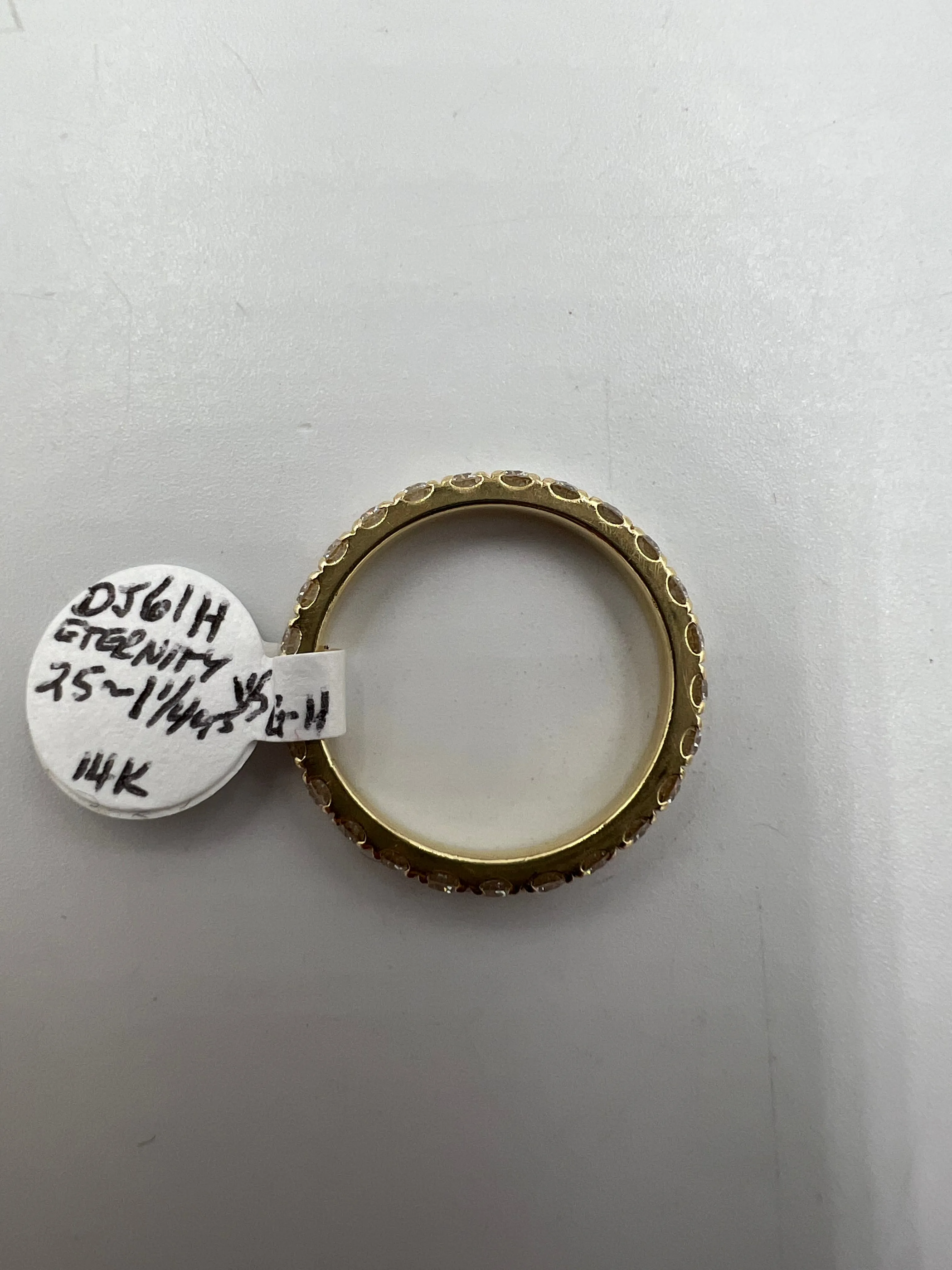 1.25 Carat TW Diamond Yellow Gold Eternity Band Ring