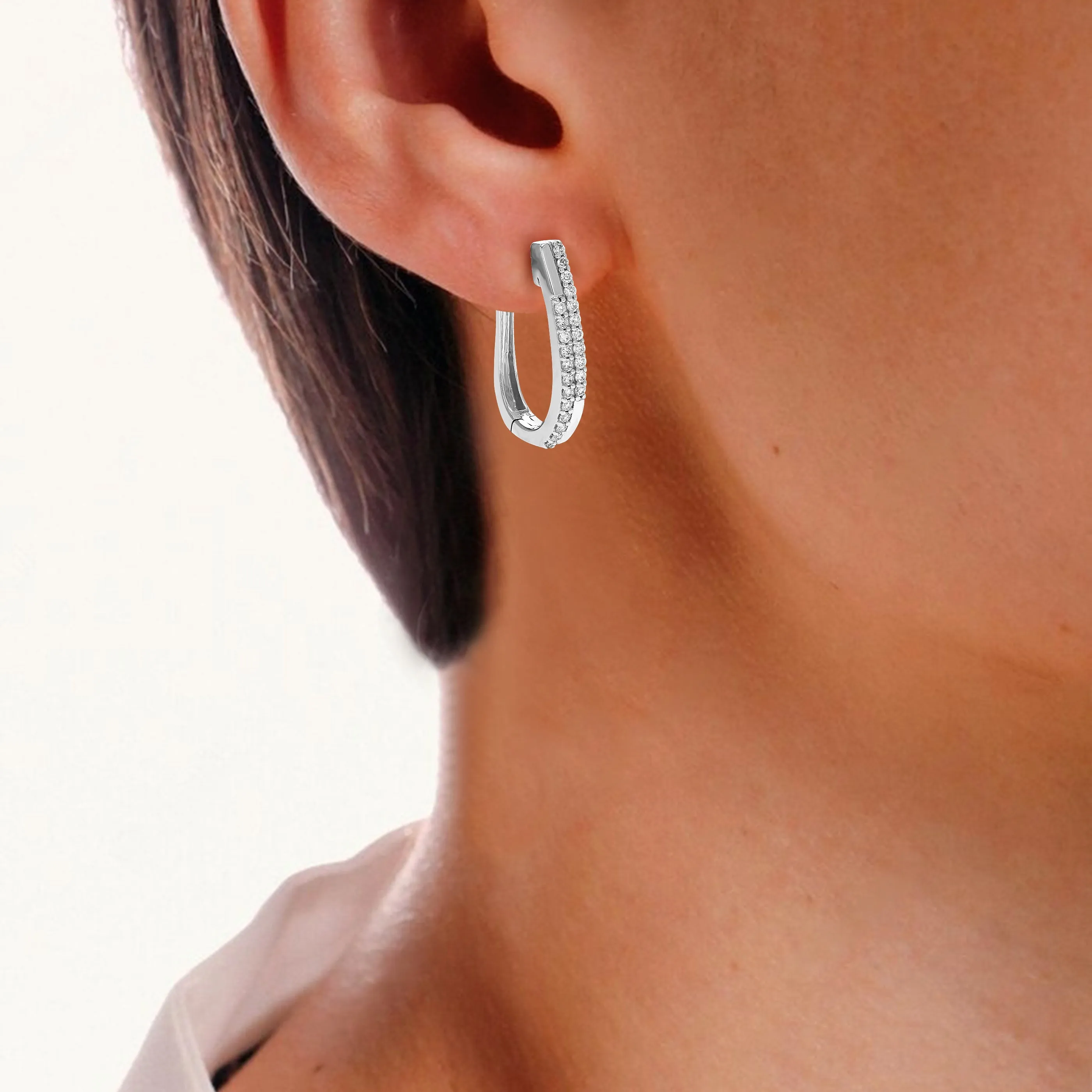 1/3 cttw Lab Grown Diamond Double Crossover Earring in Silver