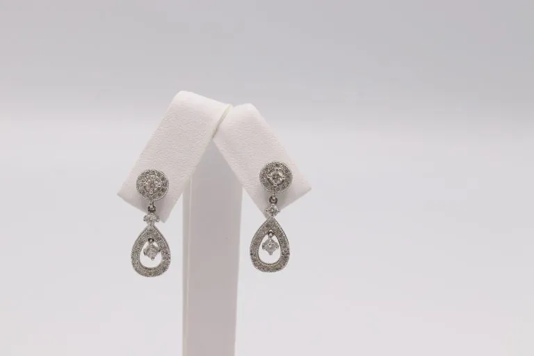 1.35 cts14kWhite Gold Diamond Earrings