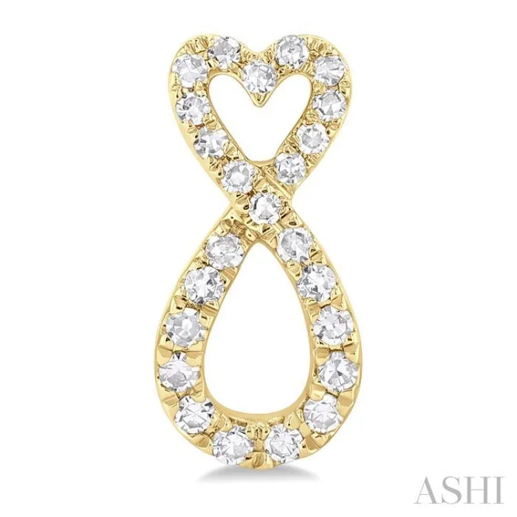 1/4 ctw Infinity Heart Round Cut Diamond Fashion Earring in 10K Yellow Gold
