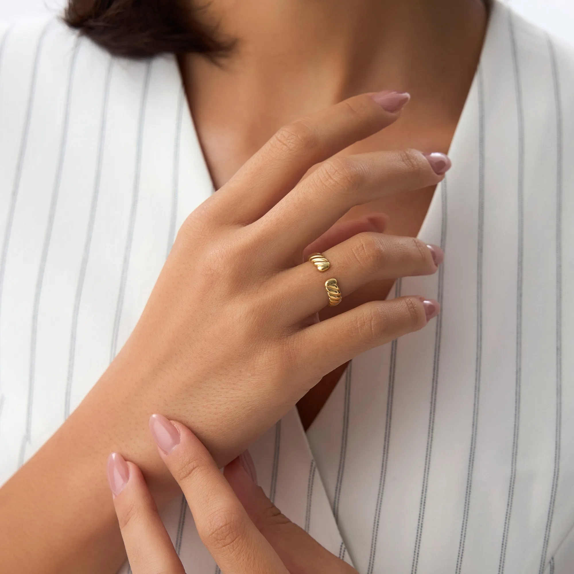 14K 5MM Rope Cuff Ring