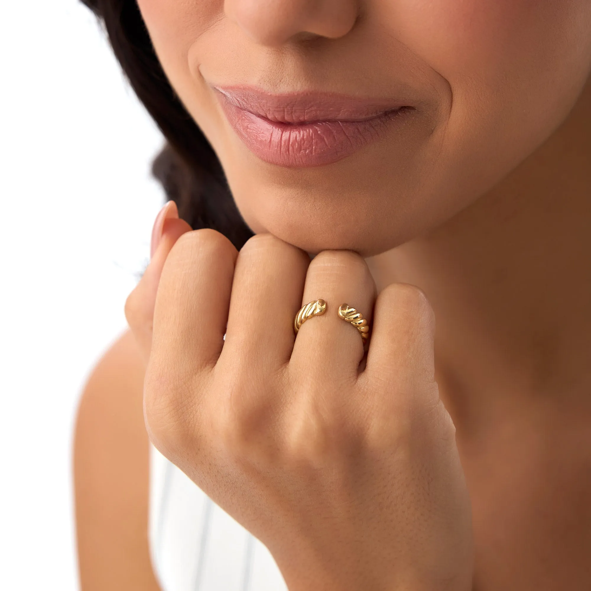 14K 5MM Rope Cuff Ring