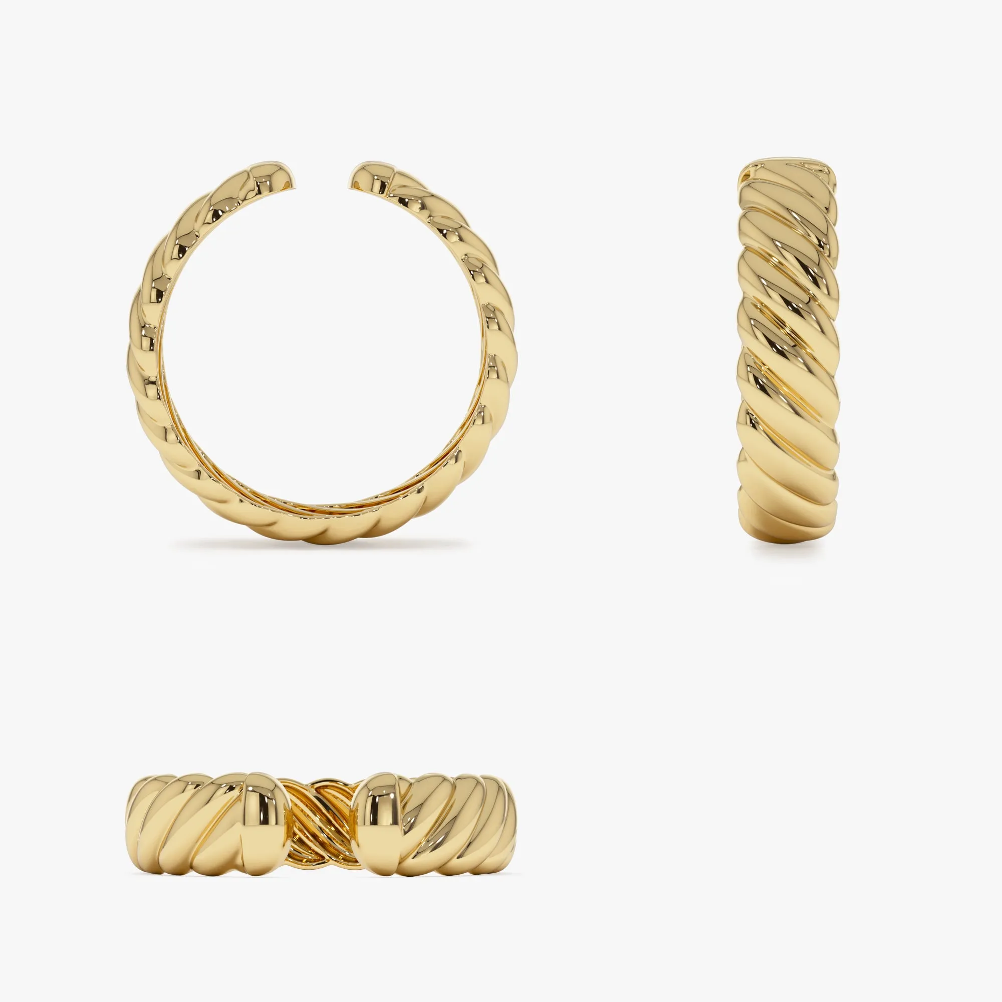 14K 5MM Rope Cuff Ring