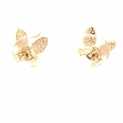 14K Diamond Pave Butterfly Earrings Yellow Gold