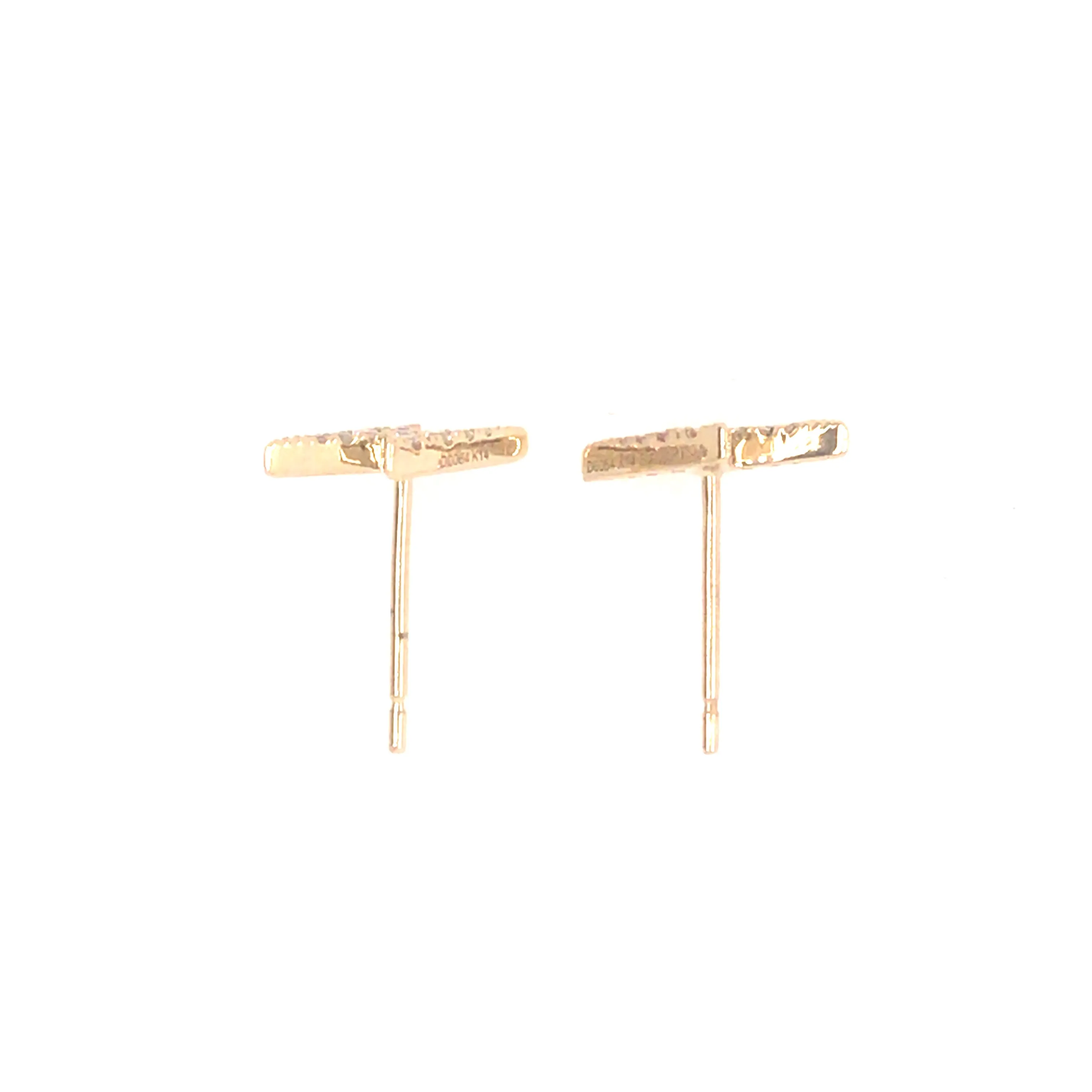 14K Diamond Pave Circle Earrings Yellow Gold