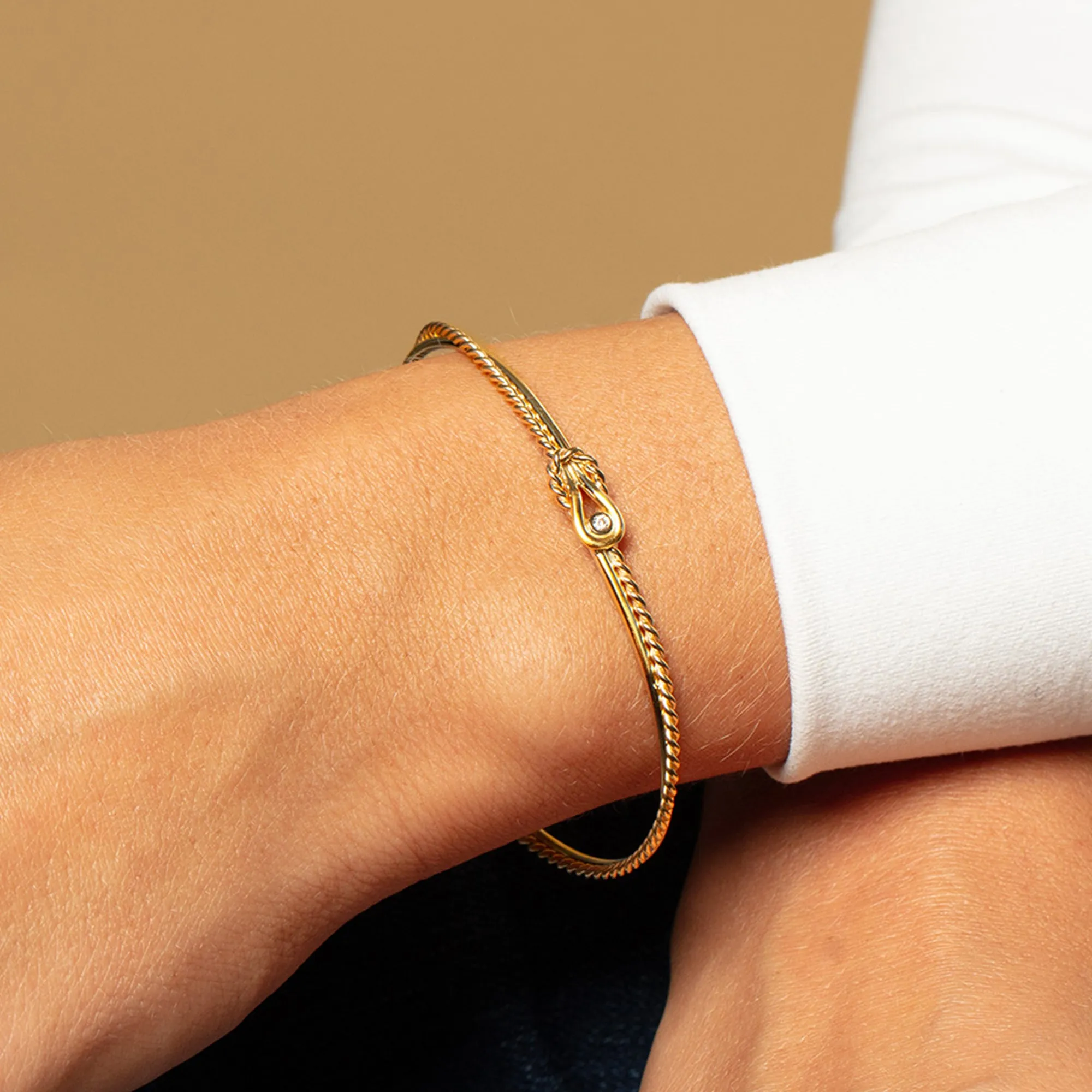 14K Gold & Diamond L'Infinito Cable Bracelet