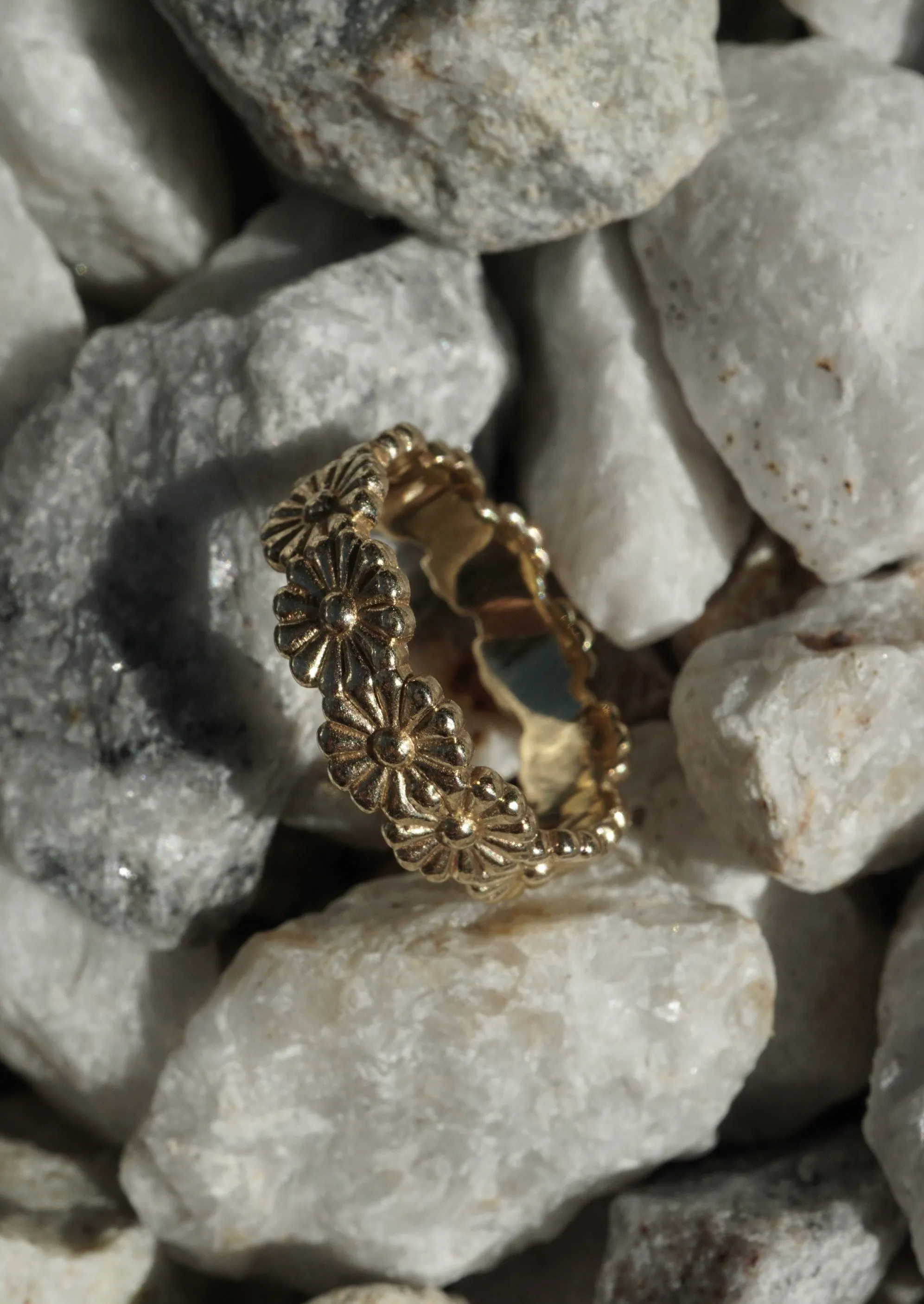 14k Gold Daisy Eternity Band