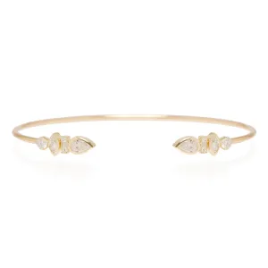 14k Mixed Fancy Cut Diamond Cuff