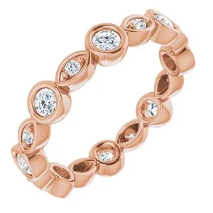14K Rose 1/2 CTW Diamond Eternity Band