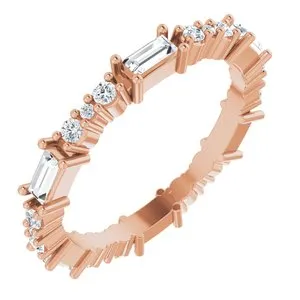 14K Rose 1/2 CTW Natural Diamond Eternity Band Size 4.5