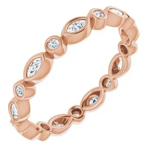 14K Rose 1/3 CTW Diamond Eternity Band Size 7