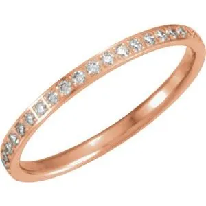 14K Rose 1/4 CTW Diamond Anniversary Band Size 7