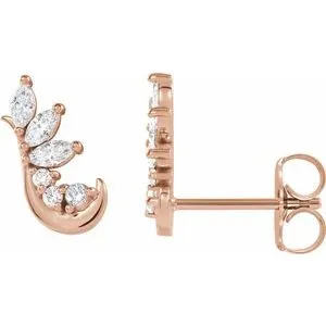 14K Rose 1/4 CTW Diamond Earring Climbers