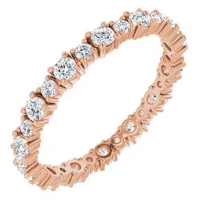 14K Rose 3/4 CTW Diamond Eternity Band