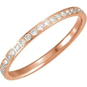 14K Rose 3/8 CTW Diamond Eternity Band Size 7