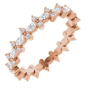 14K Rose 5/8 CTW Diamond Eternity Band Size 7