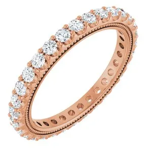 14K Rose 9/10 CTW Natural Diamond Eternity Band Size 7