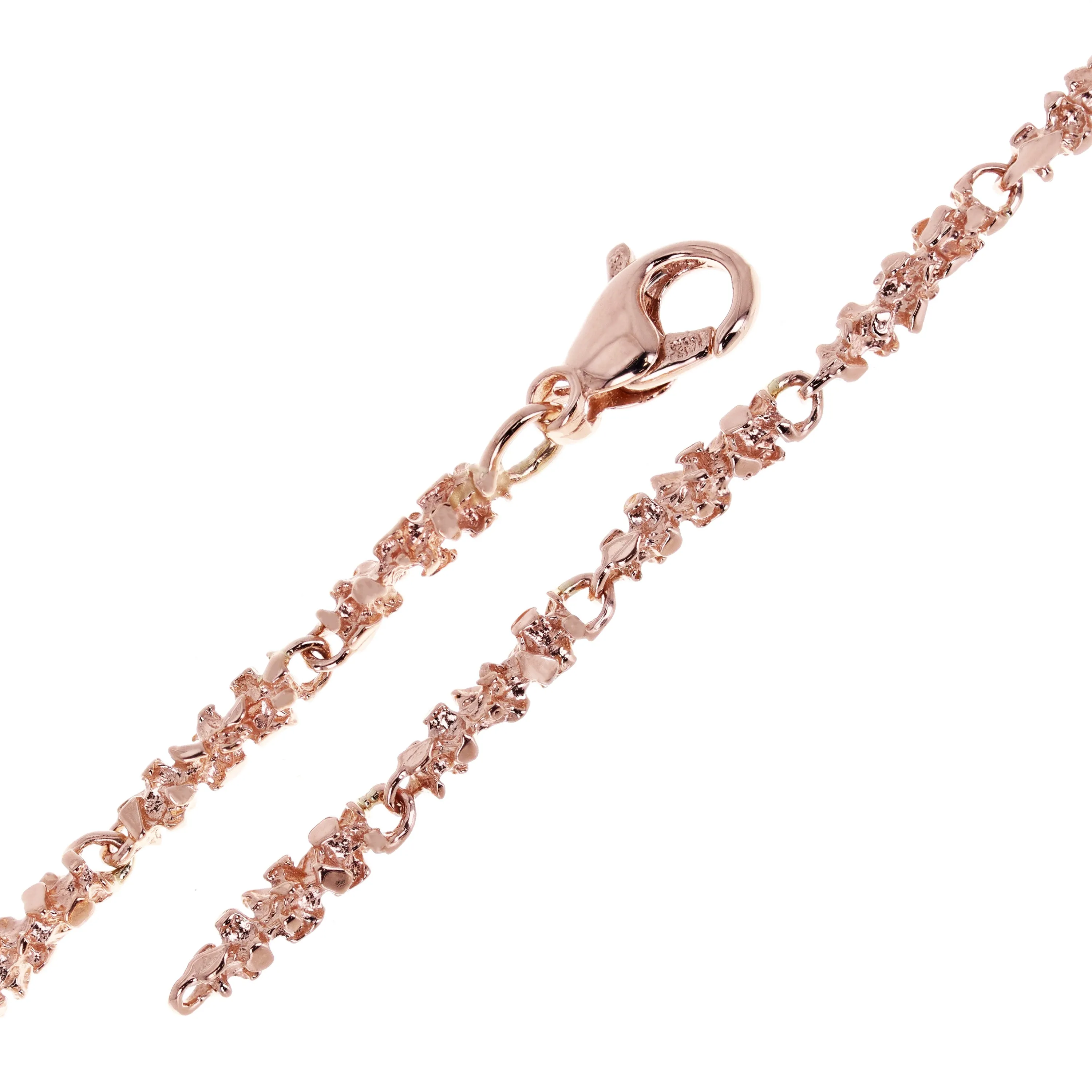 14k Rose Gold Nugget Bracelet 7.5" 3.8mm 10 grams