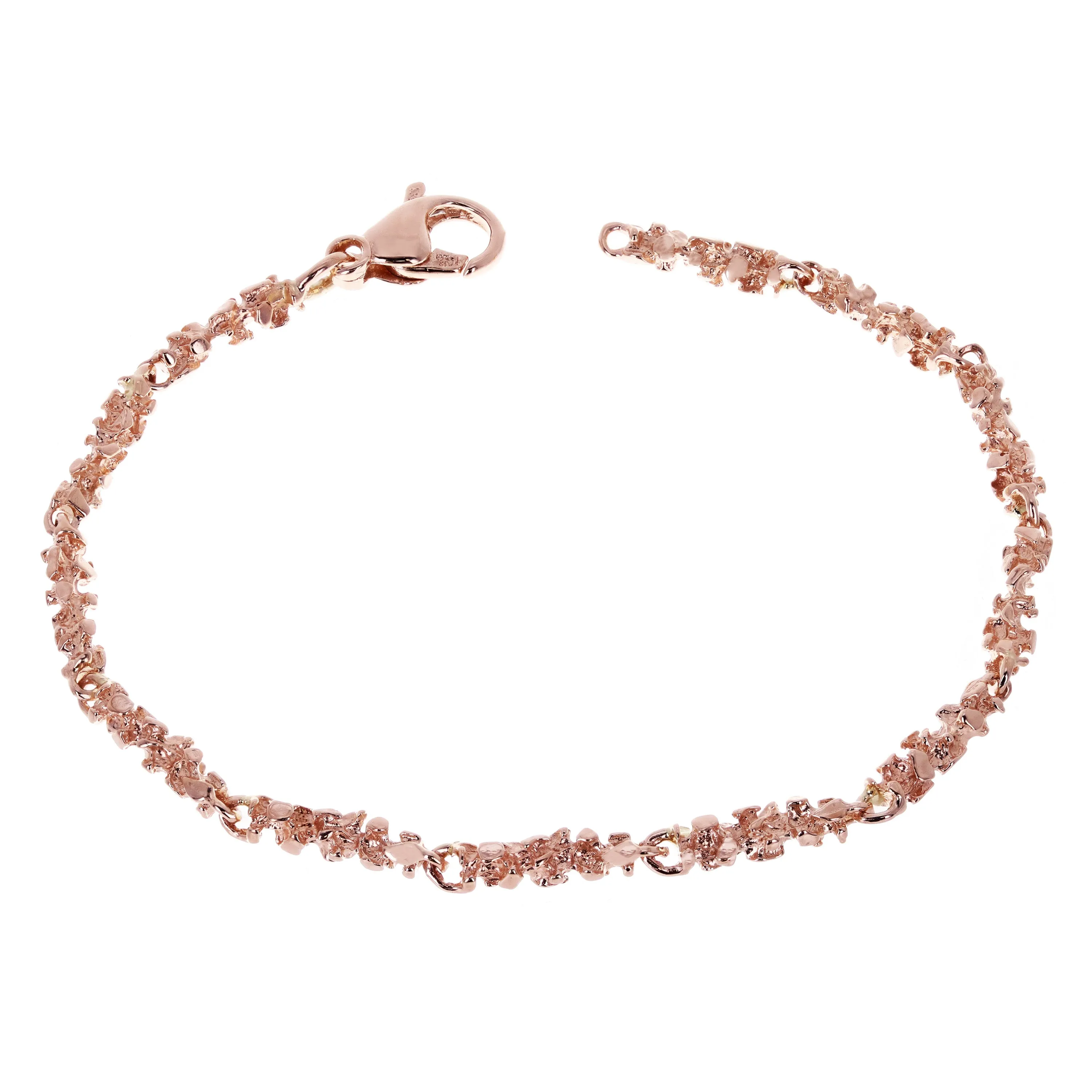 14k Rose Gold Nugget Bracelet 8.5" 3.8mm 11 grams