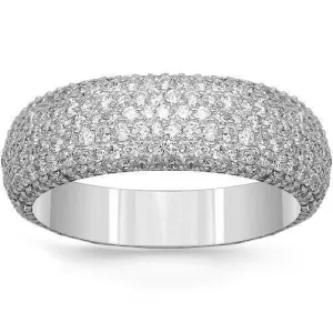 14K Solid White Gold Womens Diamond Eternity Ring Band 4.50 Ctw